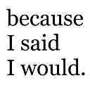 Because I Said I Would logo