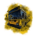 The golden bus logo