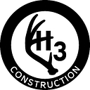 H3 Construction logo