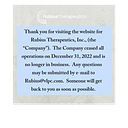 RUBIUS THERAPEUTICS INC logo